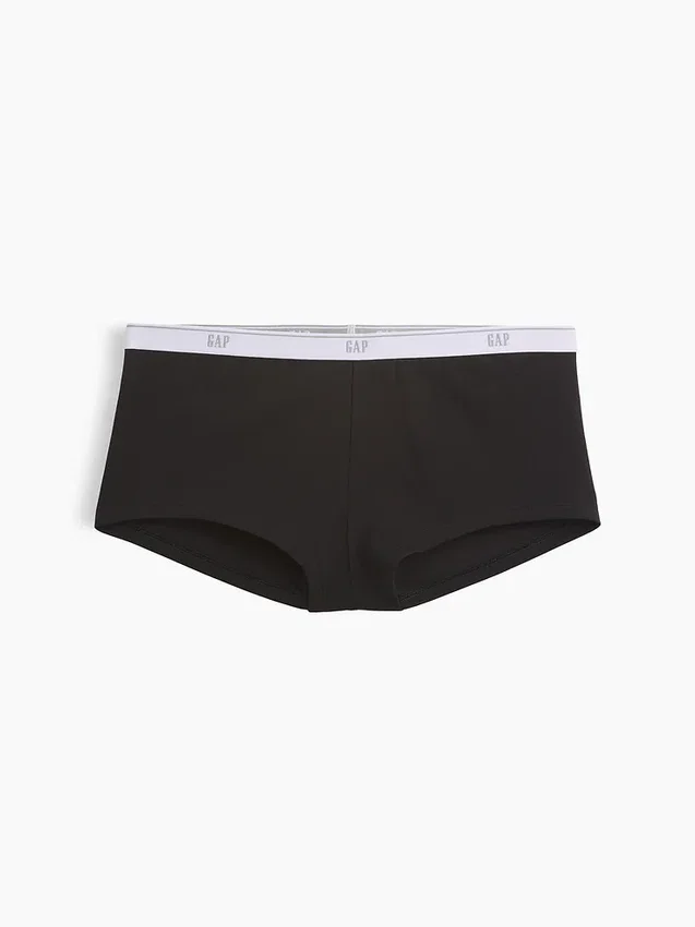 Mjukaste shorty i ekologisk stretchbomull med logotyp