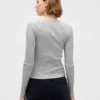 Modern, kompakt ribbad kort T-shirt