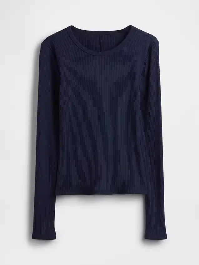 Modern, kompakt ribbad kort T-shirt