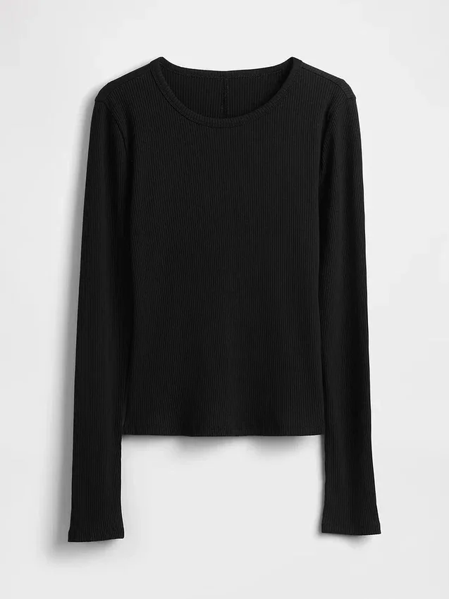 Modern, kompakt ribbad kort T-shirt