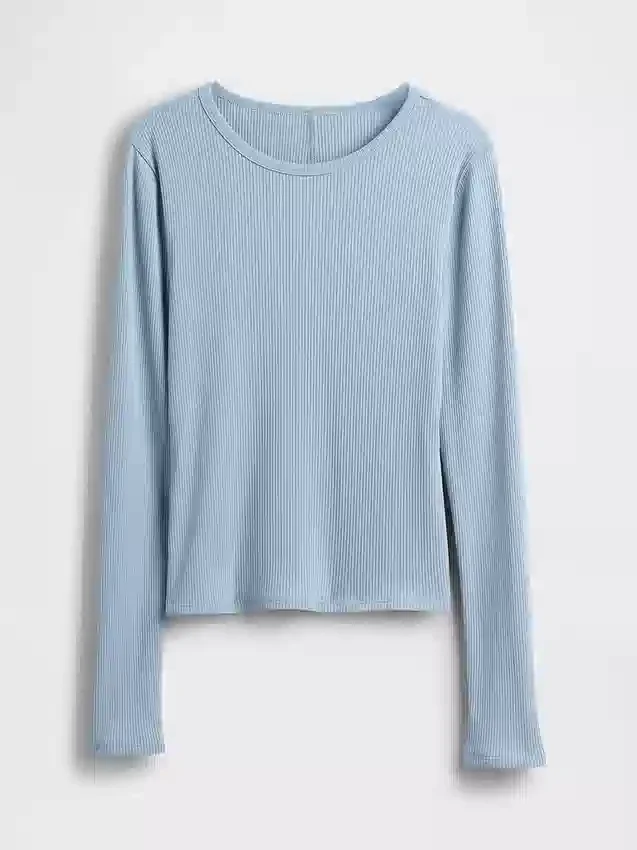 Modern, kompakt ribbad kort T-shirt