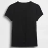 Modern ribbad T-shirt med knappar fram