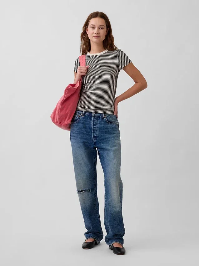Modern T-shirt med rund hals