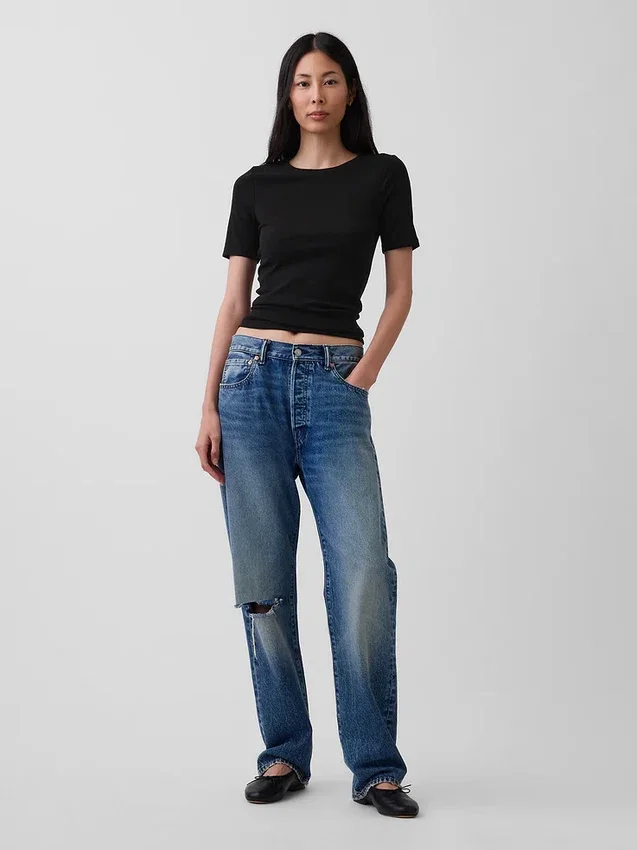 Modern T-shirt med rund hals
