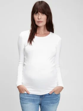 Modern T-shirt med rund hals för gravida