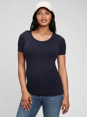 Modern T-shirt med rund hals för gravida