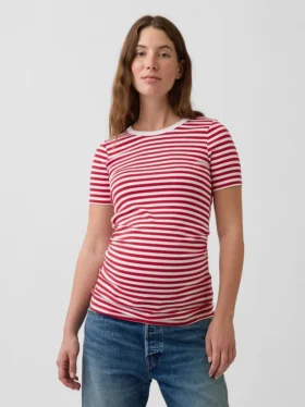 Modern T-shirt med rund hals för gravida