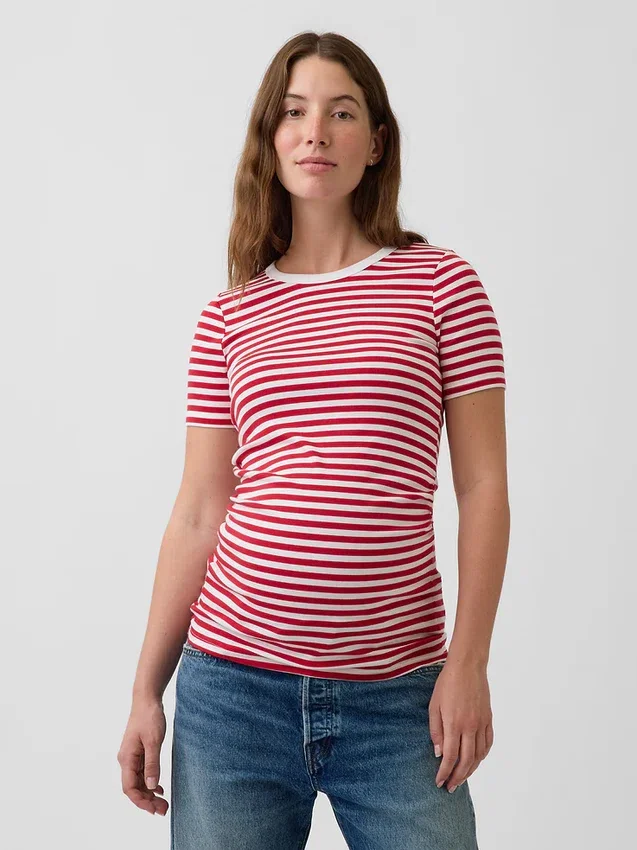Modern T-shirt med rund hals för gravida