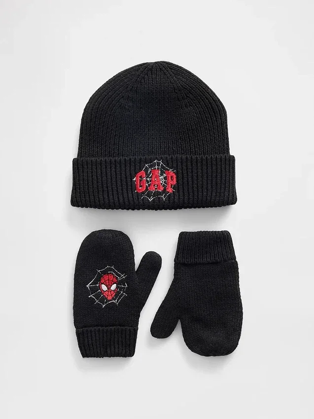 Mössa och vantar med Spider-Man-logotyp för Baby & Småbarn