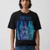 Nirvana T-shirt i tjockt tyg med kort passform och tryck