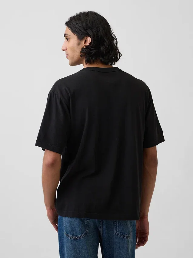 Nirvana T-shirt i tjockt tyg med kort passform och tryck