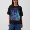 Nirvana T-shirt i tjockt tyg med kort passform och tryck