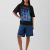 Nirvana T-shirt i tjockt tyg med kort passform och tryck