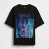 Nirvana T-shirt i tjockt tyg med kort passform och tryck