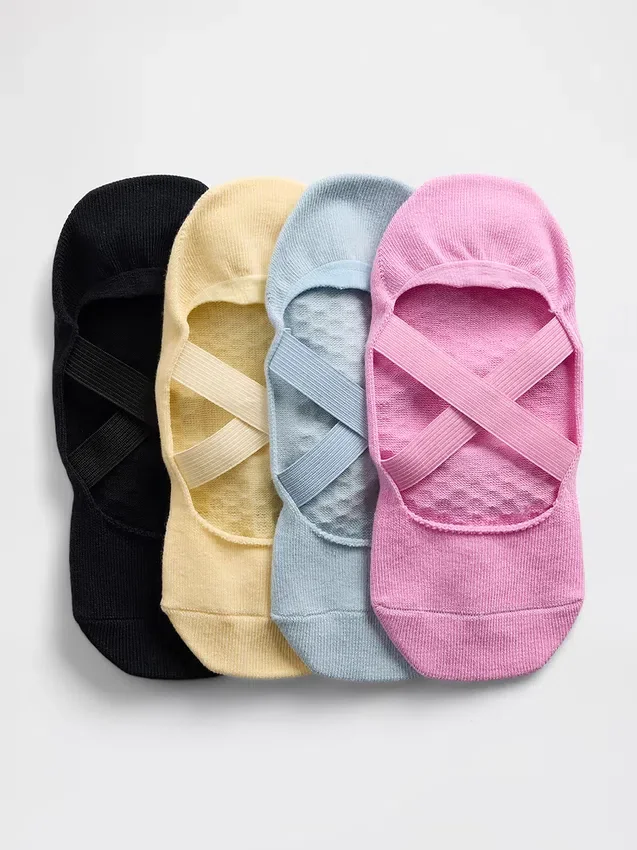 No Show-strumpor med grepp (4-pack)