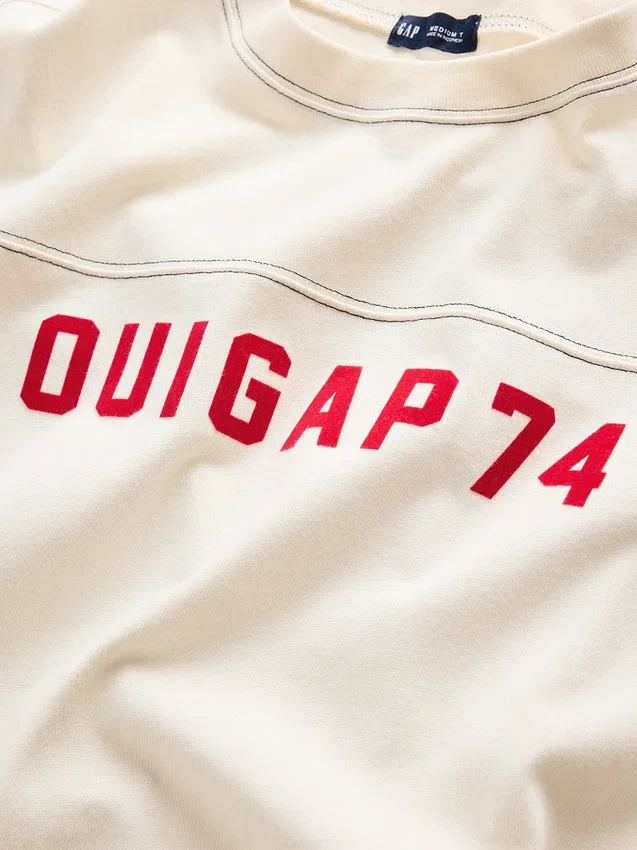 Ouigap T-shirt i tjockt tyg med kort passform och logotyp