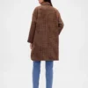 Oversized bilrock i ullblandning med hundtandsmönster