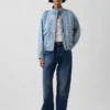 Oversized bomberjacka i denim