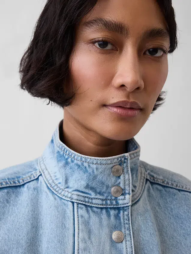 Oversized bomberjacka i denim