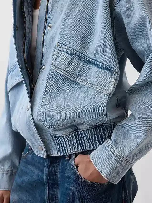 Oversized bomberjacka i denim