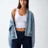 Oversized bomberjacka i denim