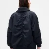 Oversized bomberjacka med stickad kant