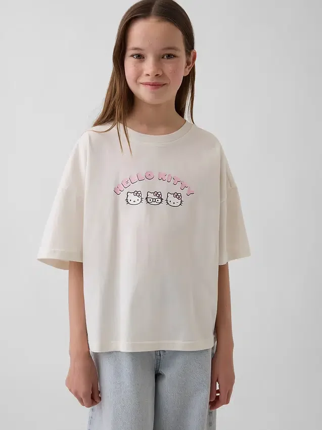 Oversized boxig T-shirt för barn med Sanrio-motiv