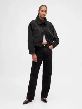 Oversized cocoonjacka i denim