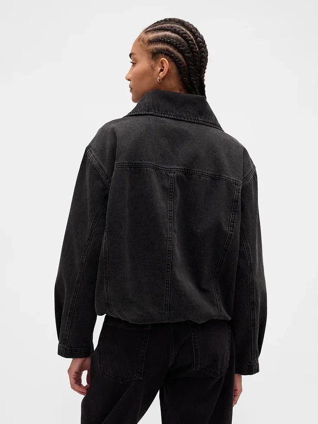 Oversized cocoonjacka i denim