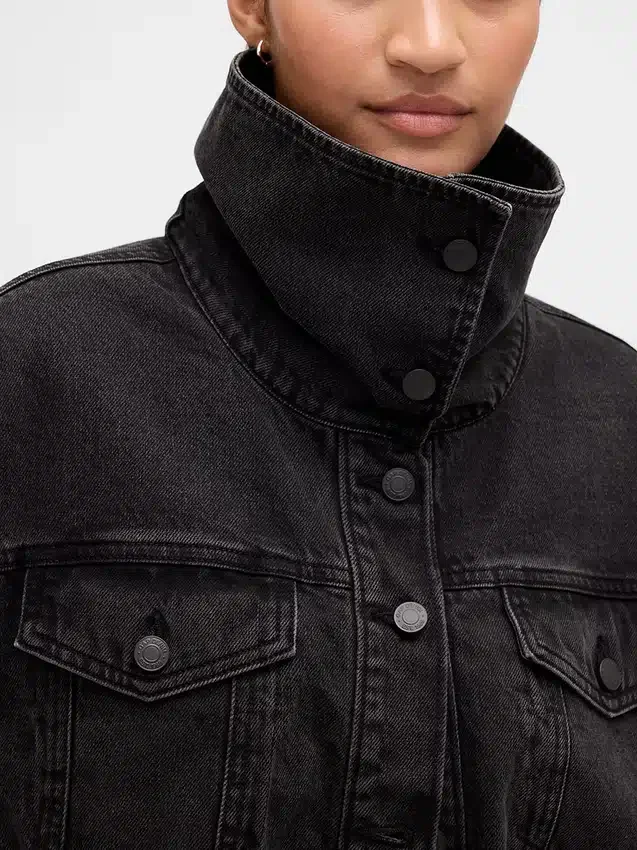 Oversized cocoonjacka i denim