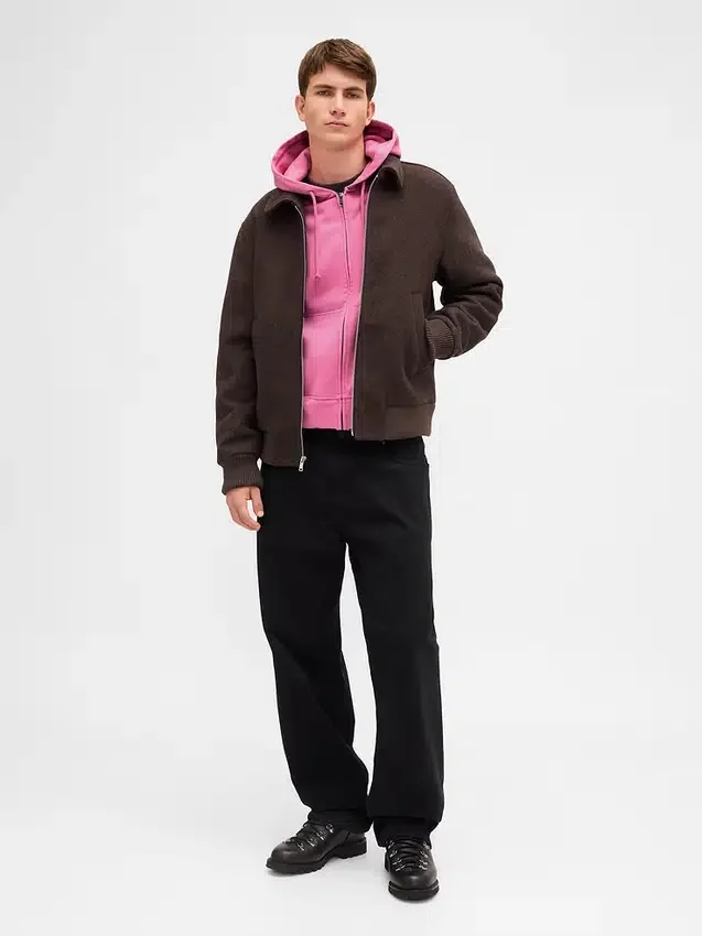 Oversized croppad hoodie med dragkedja för vuxna