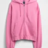 Oversized croppad hoodie med dragkedja för vuxna