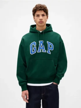 Oversized-hoodie i extra tjock fransk frotté med logo för vuxna