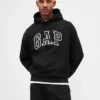 Oversized-hoodie i extra tjock fransk frotté med logo för vuxna