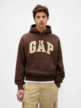Oversized-hoodie i extra tjock fransk frotté med logo för vuxna