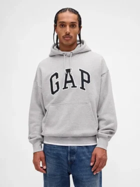Oversized-hoodie i extra tjock fransk frotté med logo för vuxna