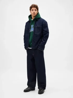 Oversized-hoodie i extra tjock fransk frotté med logo för vuxna