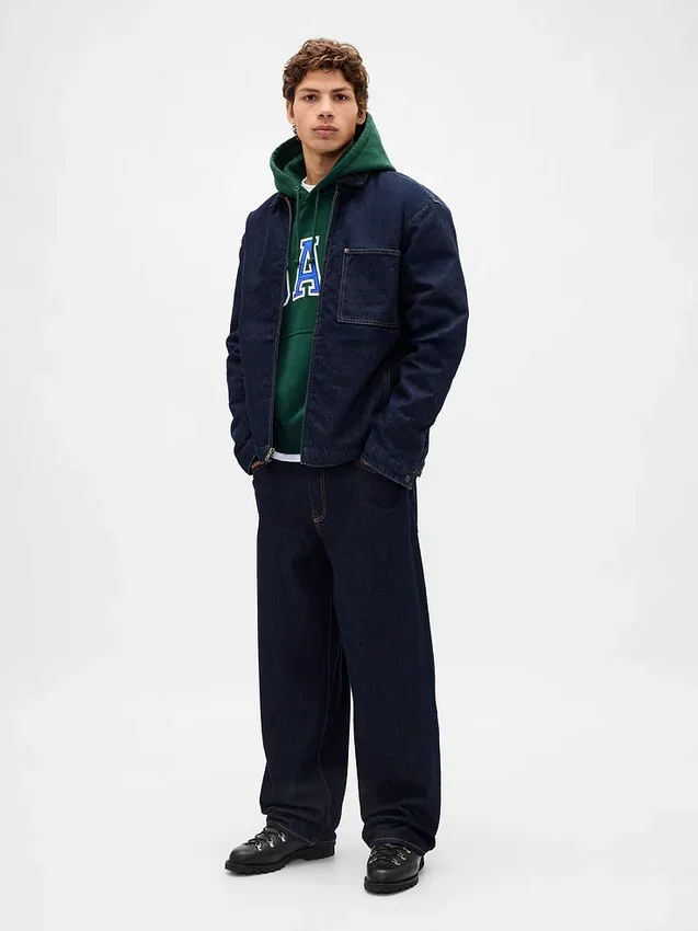 Oversized-hoodie i extra tjock fransk frotté med logo för vuxna