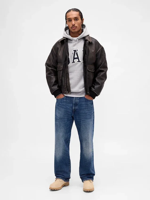 Oversized-hoodie i extra tjock fransk frotté med logo för vuxna