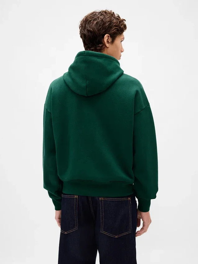 Oversized-hoodie i extra tjock fransk frotté med logo för vuxna
