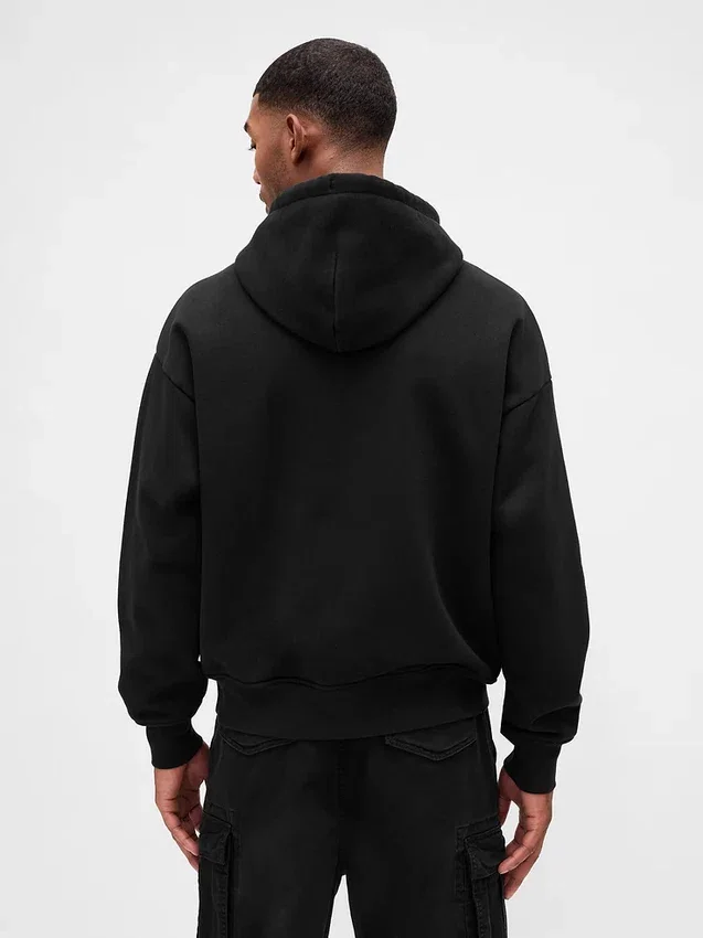 Oversized-hoodie i extra tjock fransk frotté med logo för vuxna
