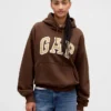 Oversized-hoodie i extra tjock fransk frotté med logo för vuxna