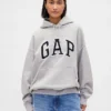 Oversized-hoodie i extra tjock fransk frotté med logo för vuxna
