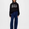 Oversized-hoodie i extra tjock fransk frotté med logo för vuxna