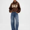 Oversized-hoodie i extra tjock fransk frotté med logo för vuxna