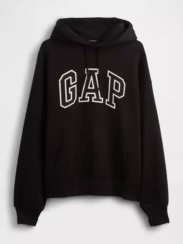 Oversized-hoodie i extra tjock fransk frotté med logo för vuxna