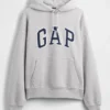 Oversized-hoodie i extra tjock fransk frotté med logo för vuxna