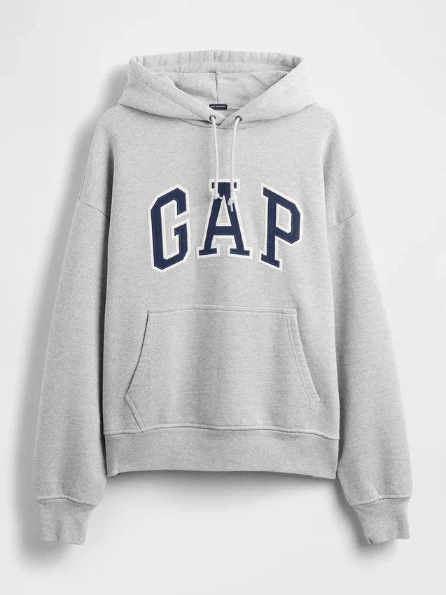 Oversized-hoodie i extra tjock fransk frotté med logo för vuxna