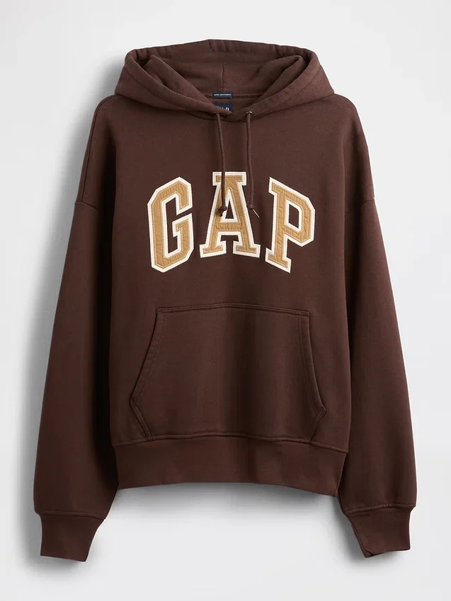 Oversized-hoodie i extra tjock fransk frotté med logo för vuxna
