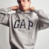 Oversized-hoodie i extra tjock fransk frotté med logo för vuxna